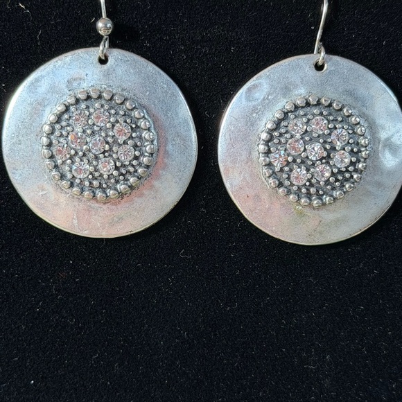 Chico’s Elegant Silver Rhinestone Earrings - Picture 2 of 3